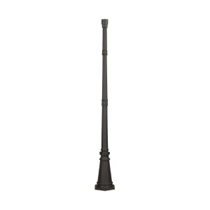 6 ft Light Post, 3 in Round Aluminum Shaft, Black Finish