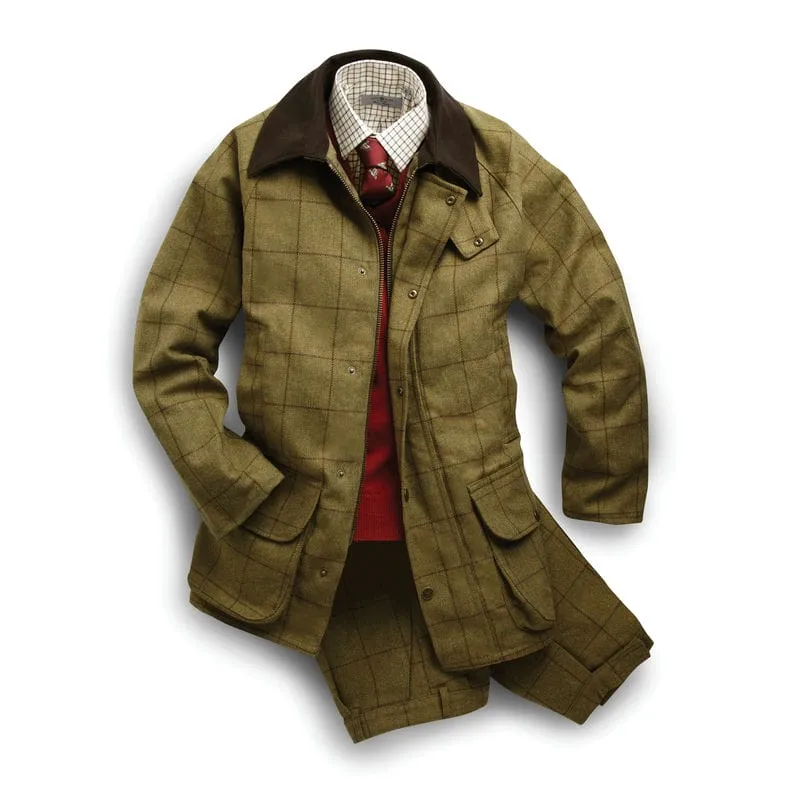 Alan Paine Rutland Mens Tweed Shooting Coat - Lichen