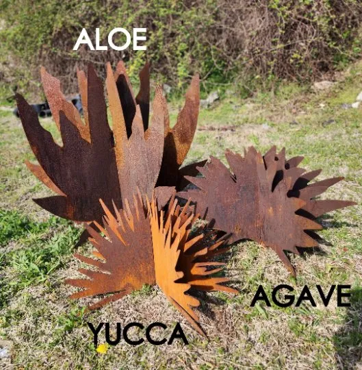 Aloe Metal Sculpture - Succulent Metal Sculpture - Succulent Plants - Yard Art Metal Sculptures - Yucca - Agave