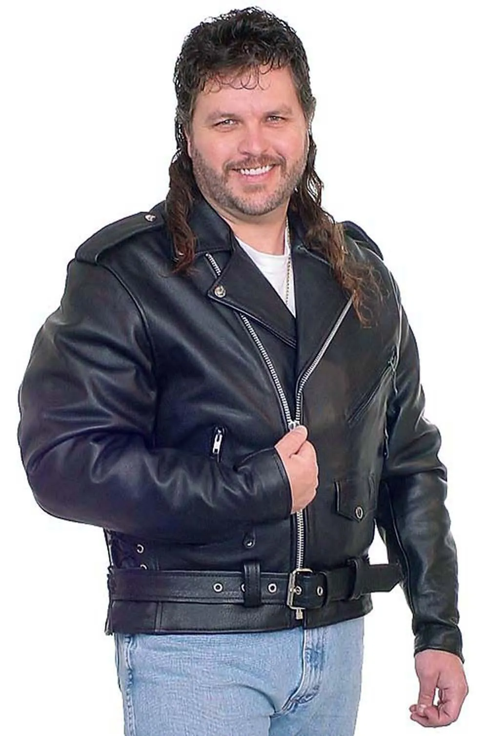 Big & Tall Leather Motorcycle Jacket #M727ZT