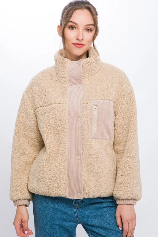 Bohemian Sherpa Puffer Full Zip Jacket