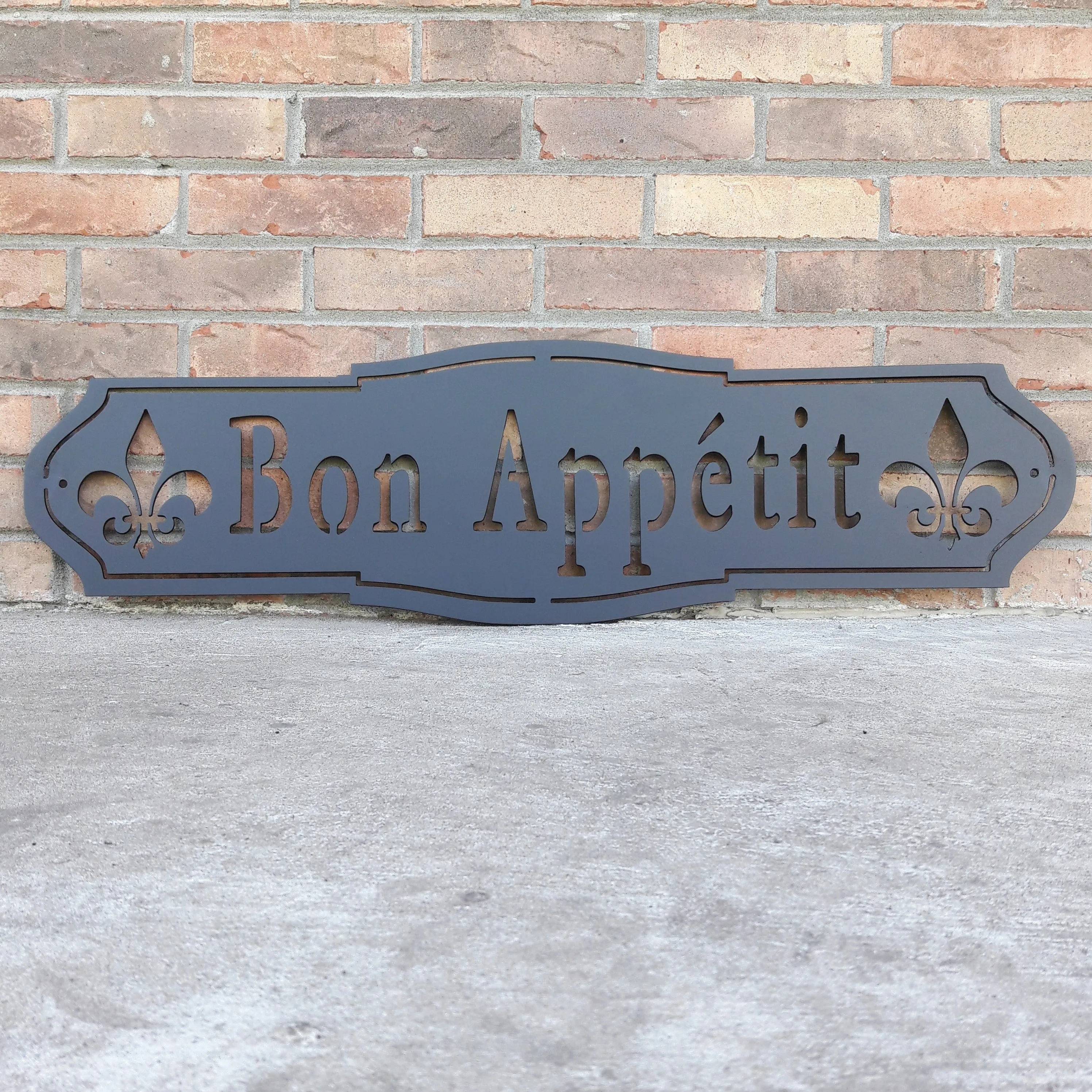 Bon Appetit Metal Sign - French Country Industrial - Rustic Farmhouse Kitchen Wall Art