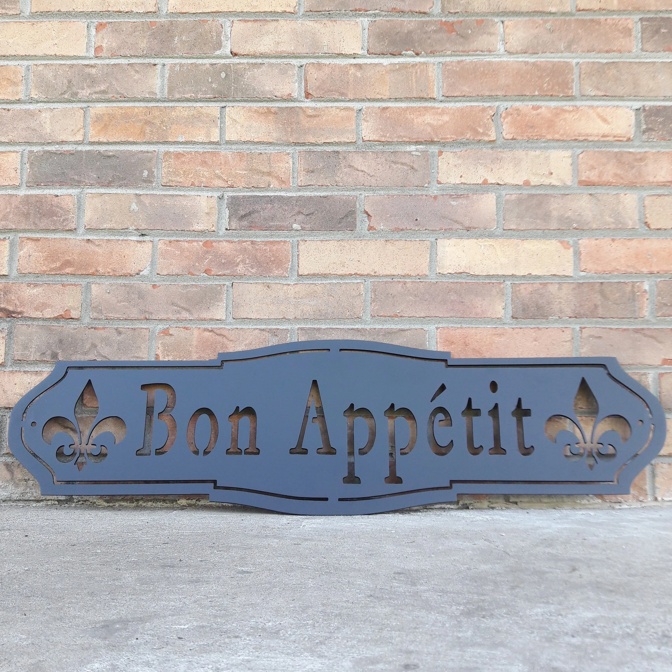 Bon Appetit Metal Sign - French Country Industrial - Rustic Farmhouse Kitchen Wall Art