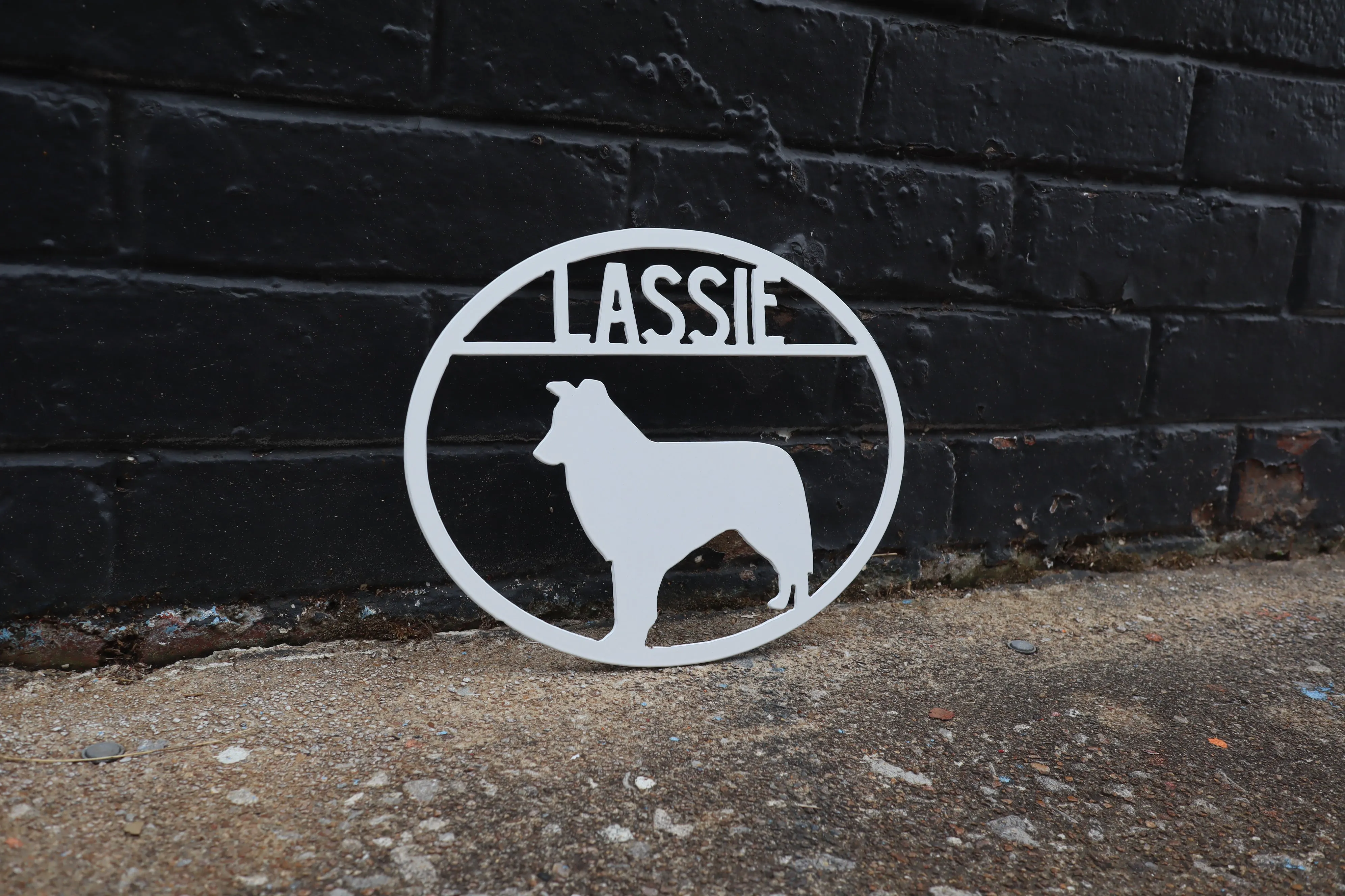 Border Collie Personalized Metal Dog Sign - Metal Dog Sign, Custom Pet Name Sign