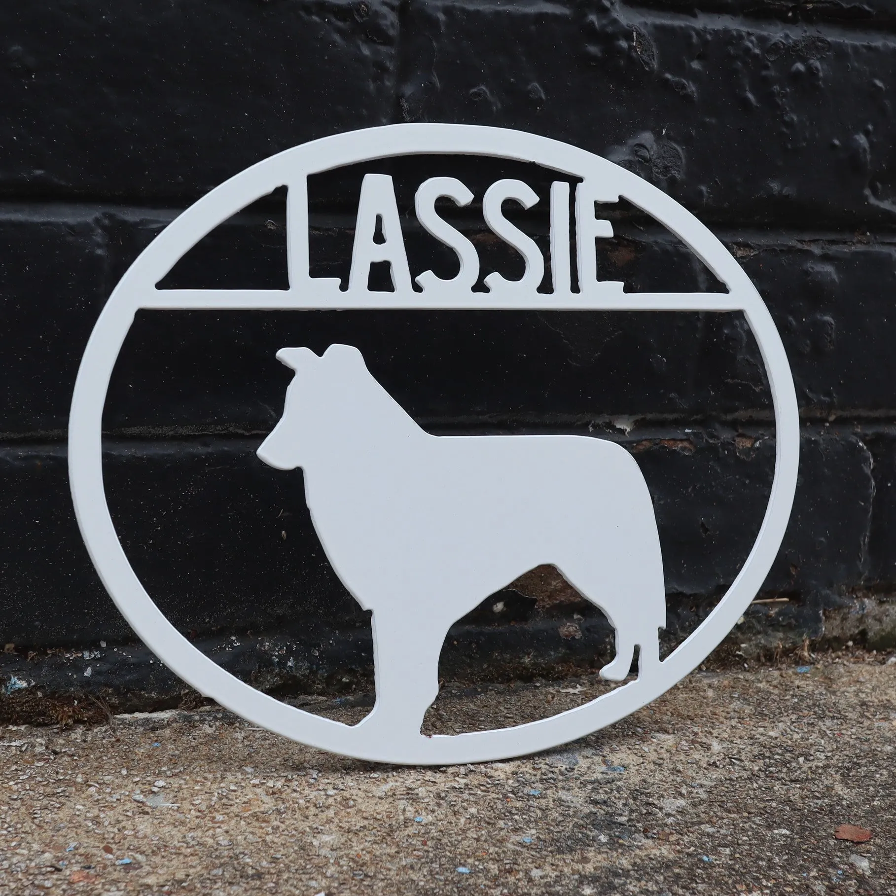 Border Collie Personalized Metal Dog Sign - Metal Dog Sign, Custom Pet Name Sign