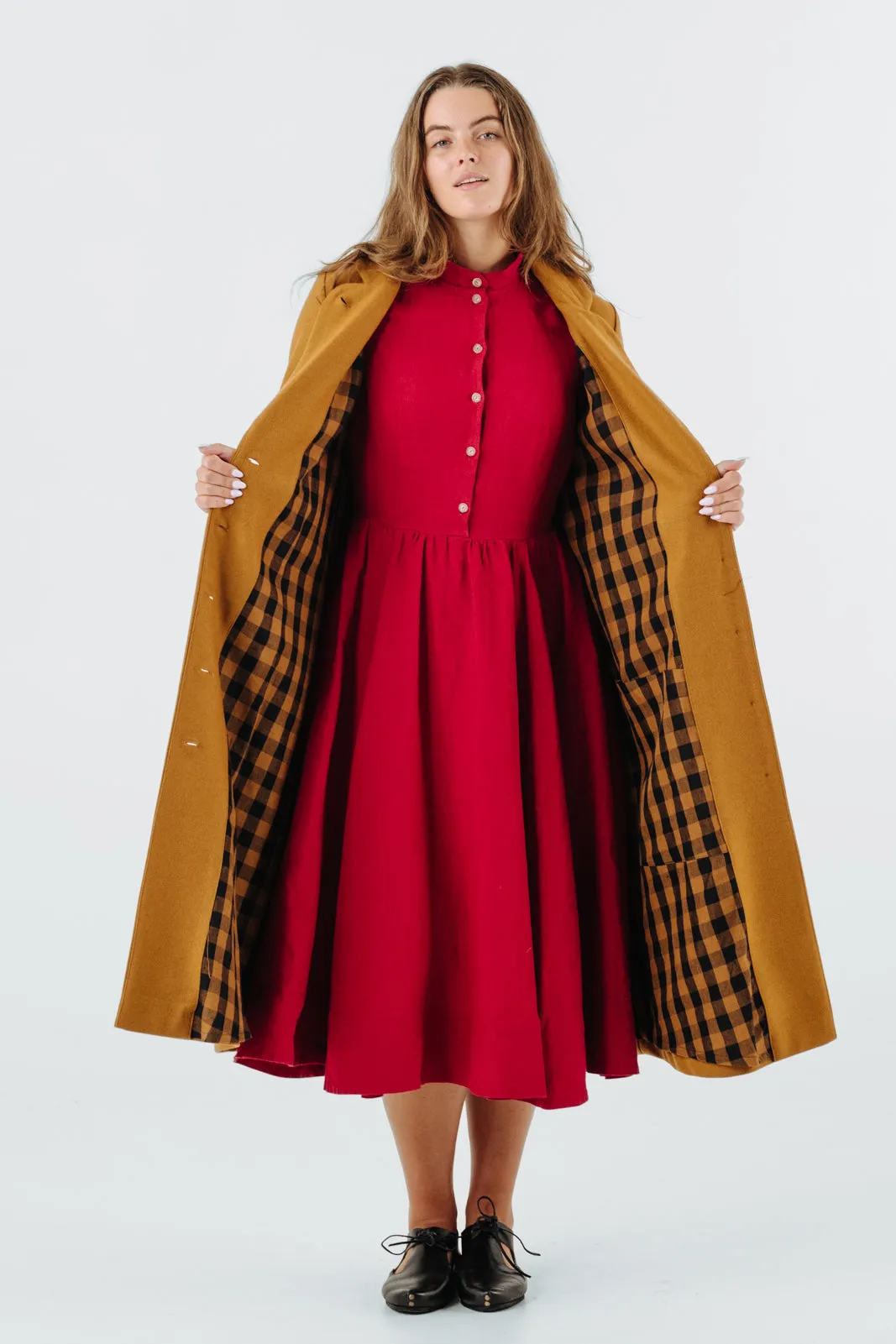 Claudia Coat, Wool, Warm Brown