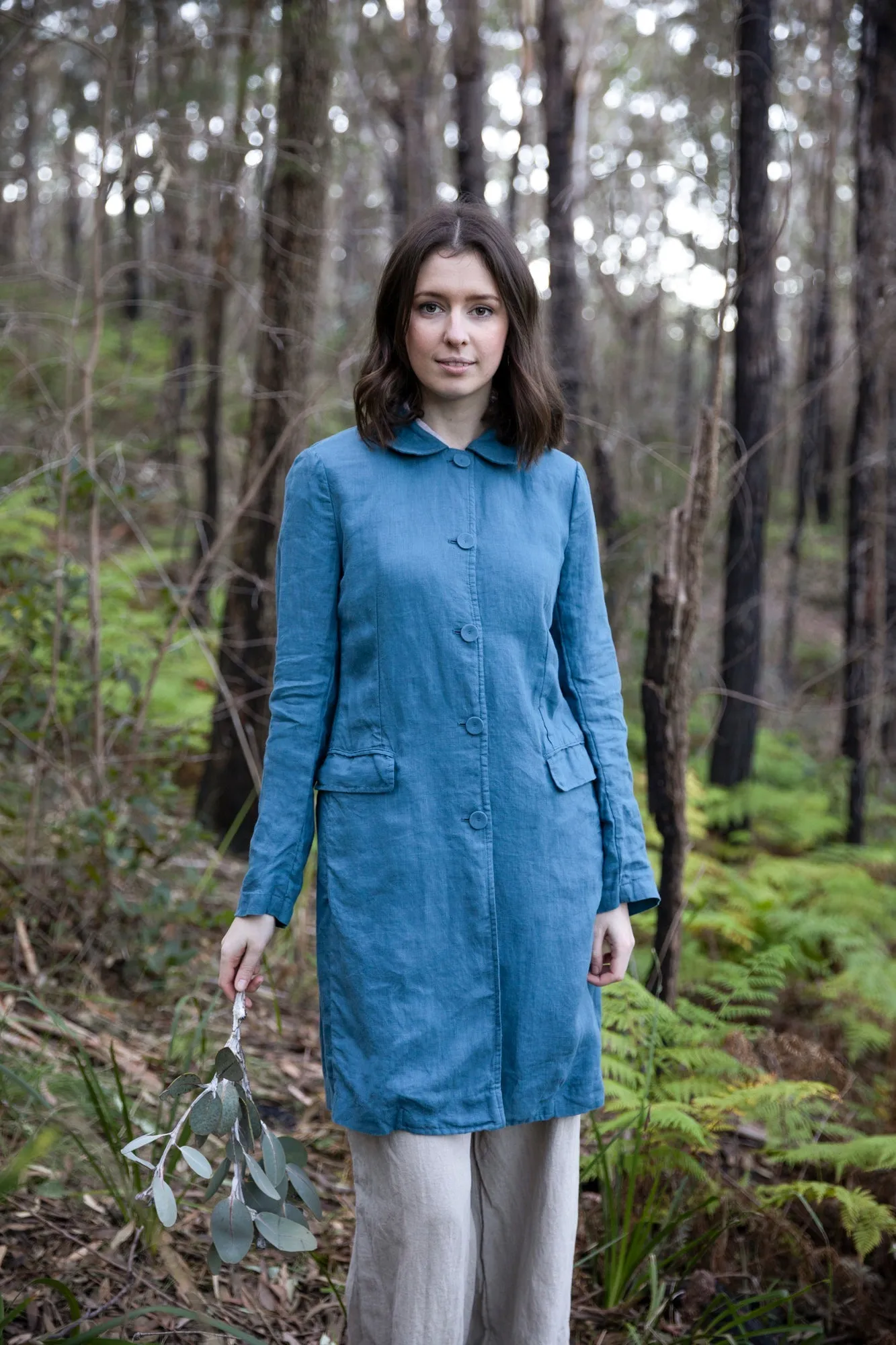 CLEARANCE: Pea Collar Coat - Natural