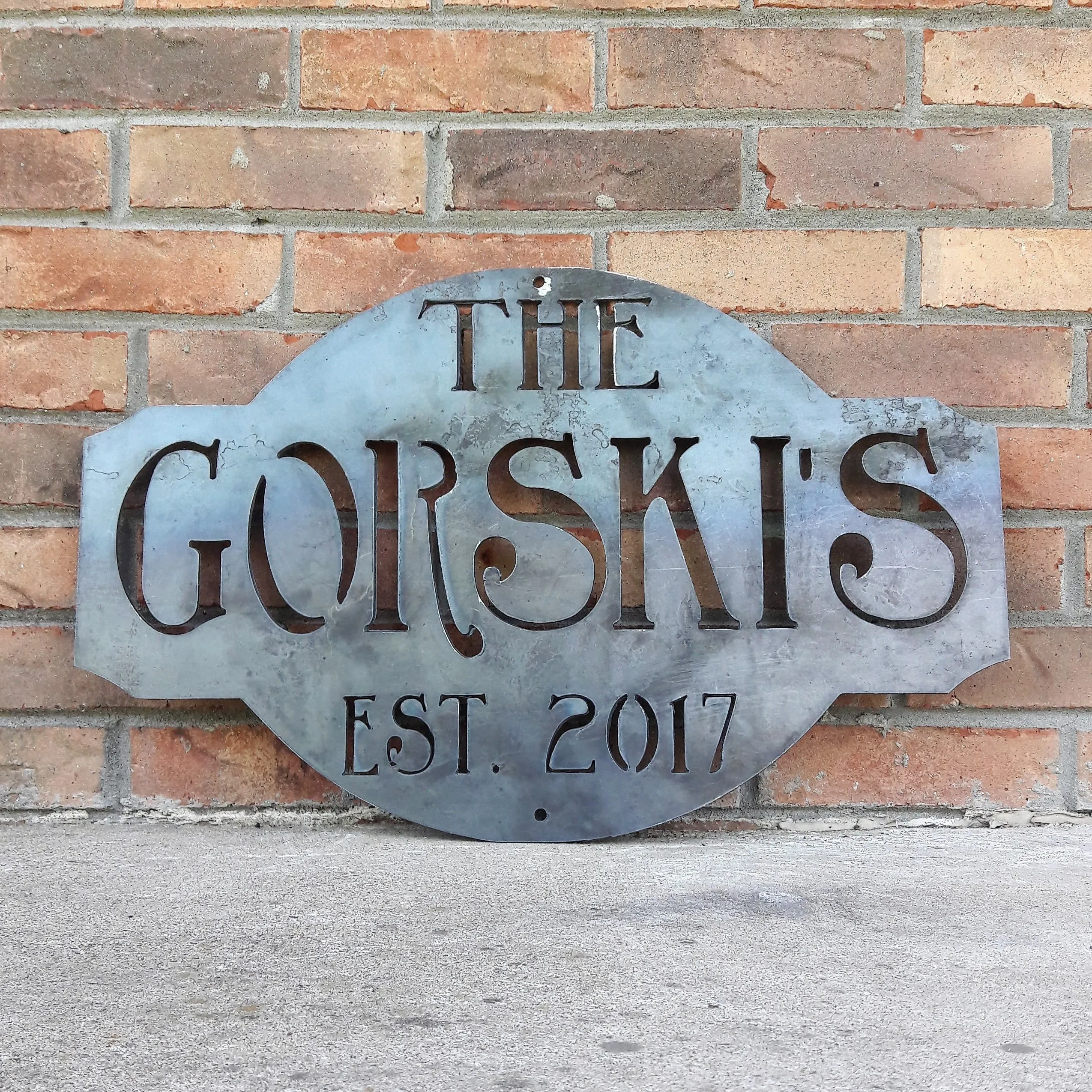 Custom Family Name Sign - Personalized Metal Wedding Gift, Established Last Name Home Wall Decor, Rustic Interior Decor