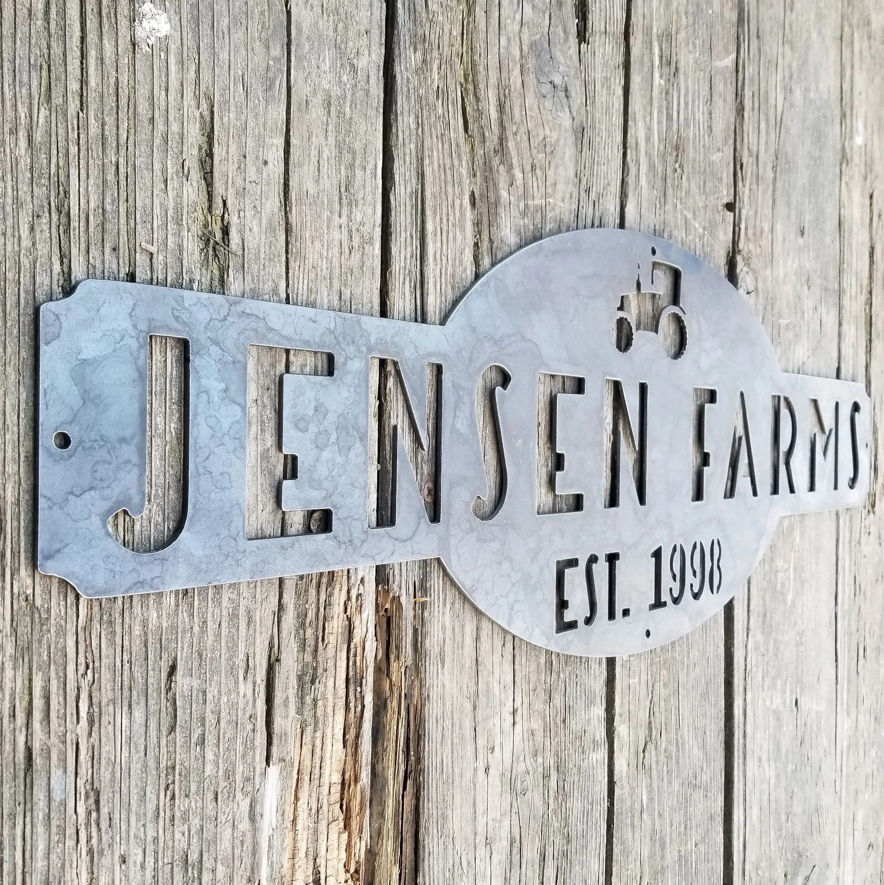 Custom Metal Country Farmhouse Sign - Personalized  Ranch Sign - Garage Signs - Outdoor Garden Decor