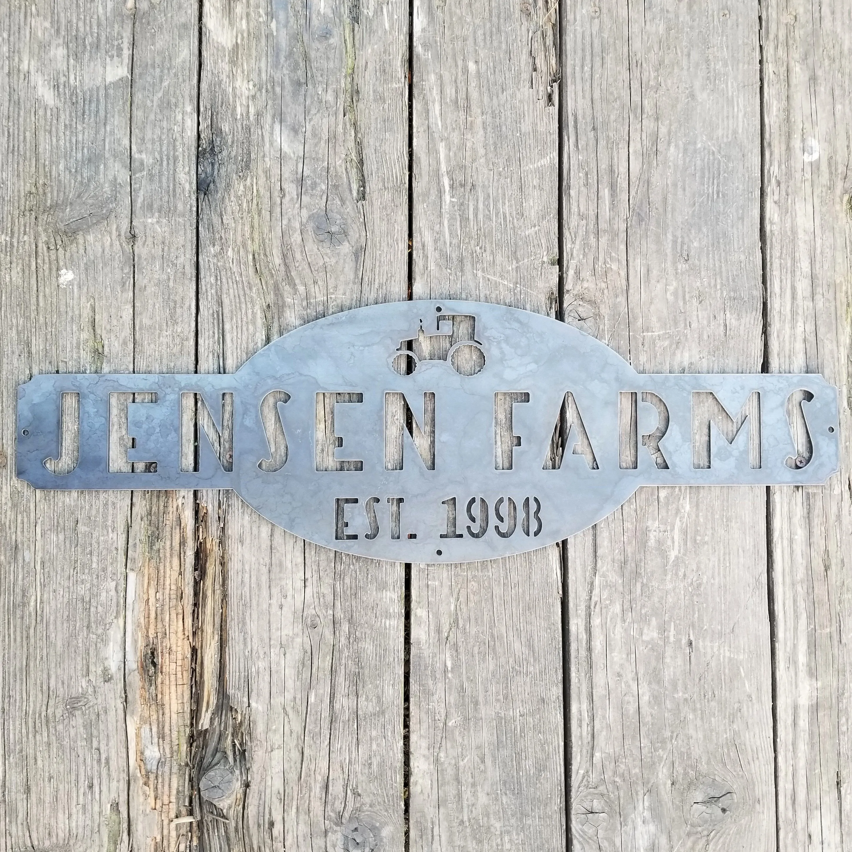 Custom Metal Country Farmhouse Sign - Personalized  Ranch Sign - Garage Signs - Outdoor Garden Decor