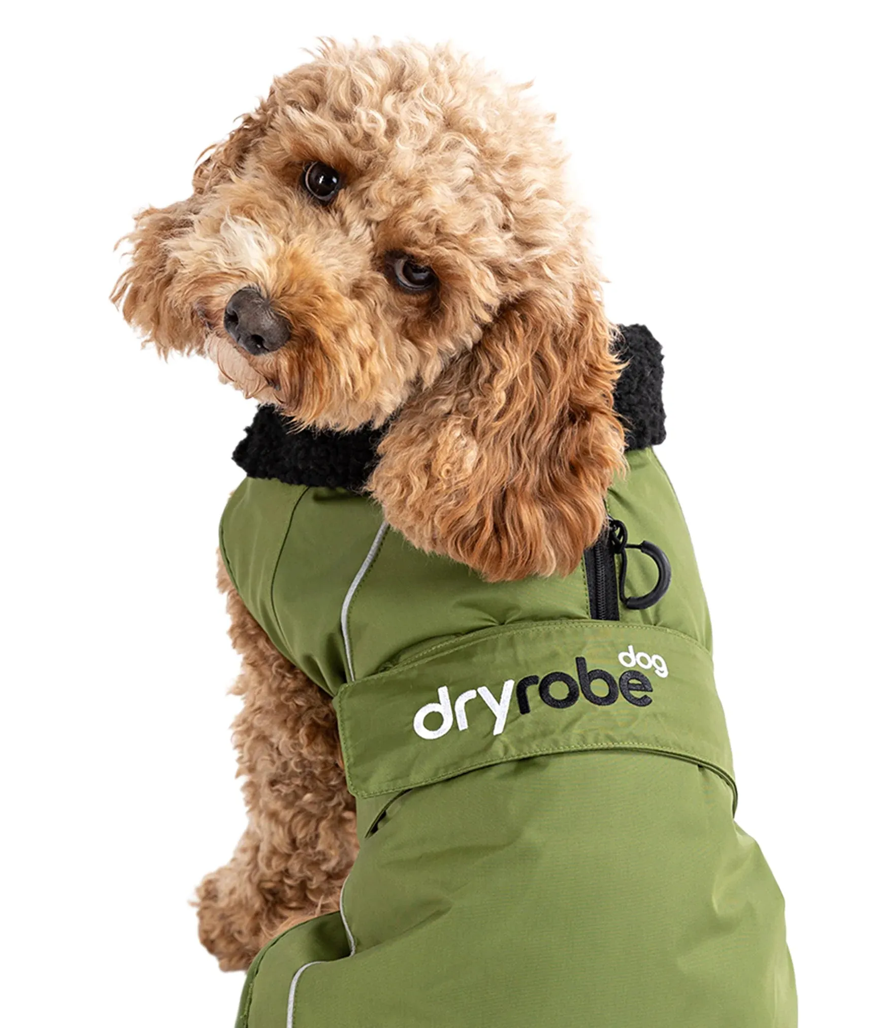 Dryrobe Dog Coat - Forest Green and Black