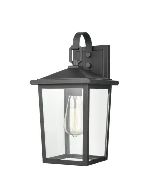 Fetterton Outdoor Wall Sconce - Powder Coat Black - Clear Glass - 7.25in. Extension - E26 Medium Base