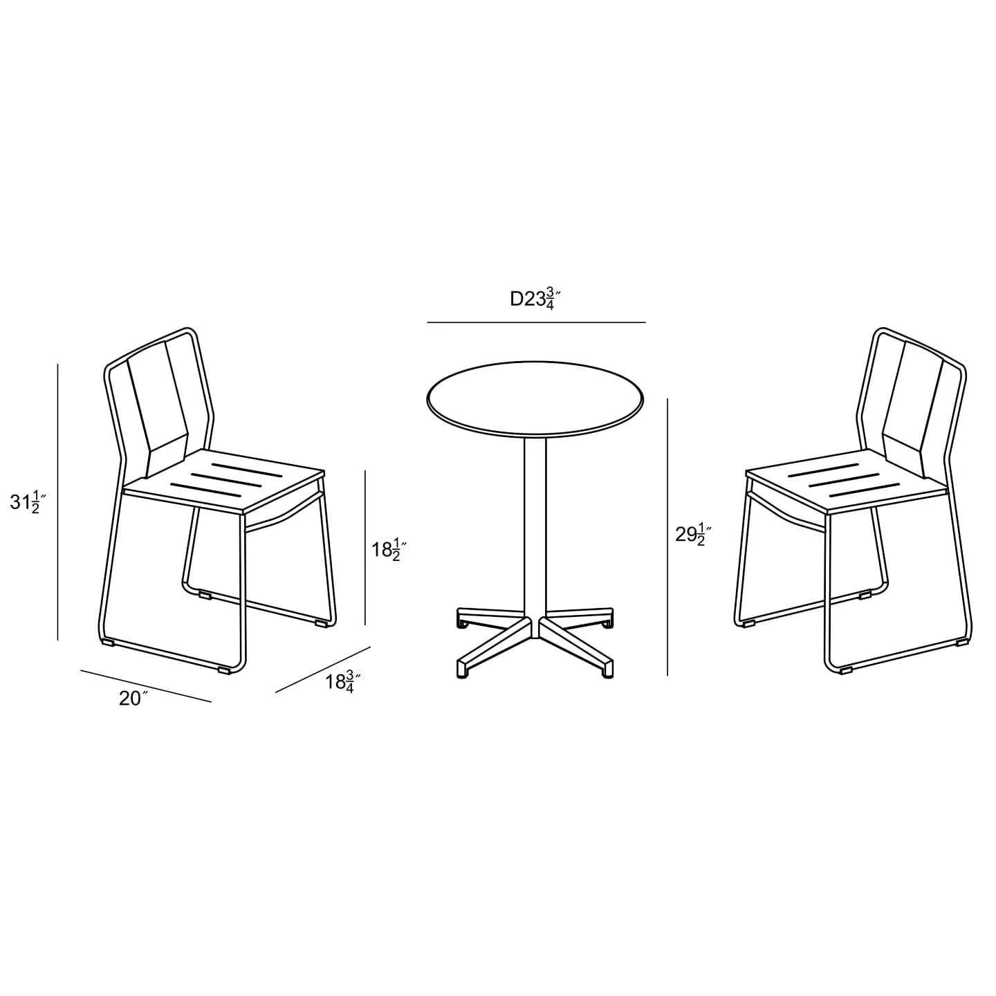 Frank 3 Piece Dining Set