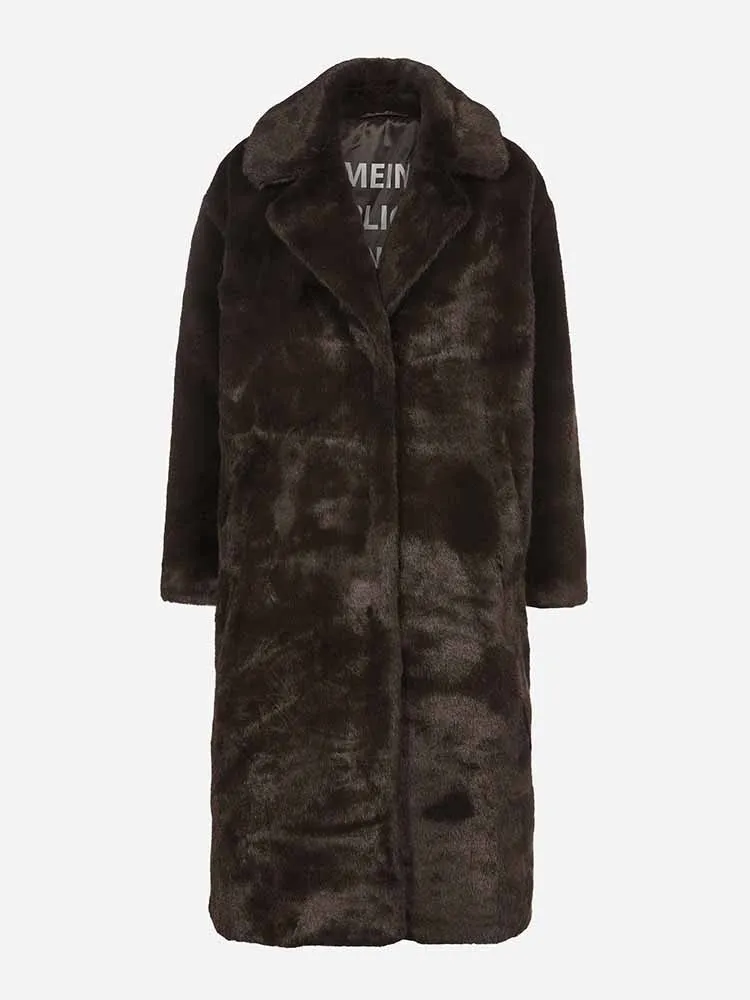 H Dark Green Faux Fur Coat