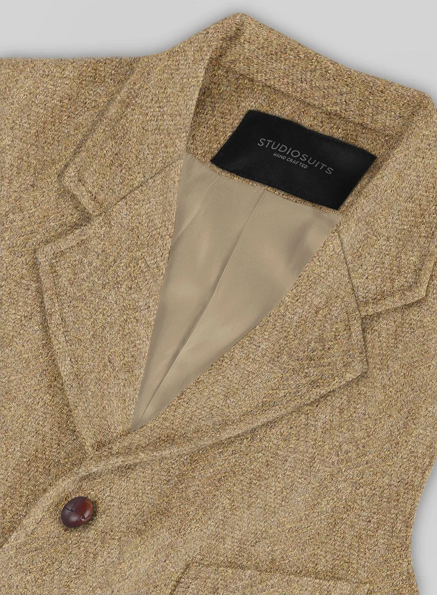 Highlander Beige Herringbone Tweed Hunting Vest