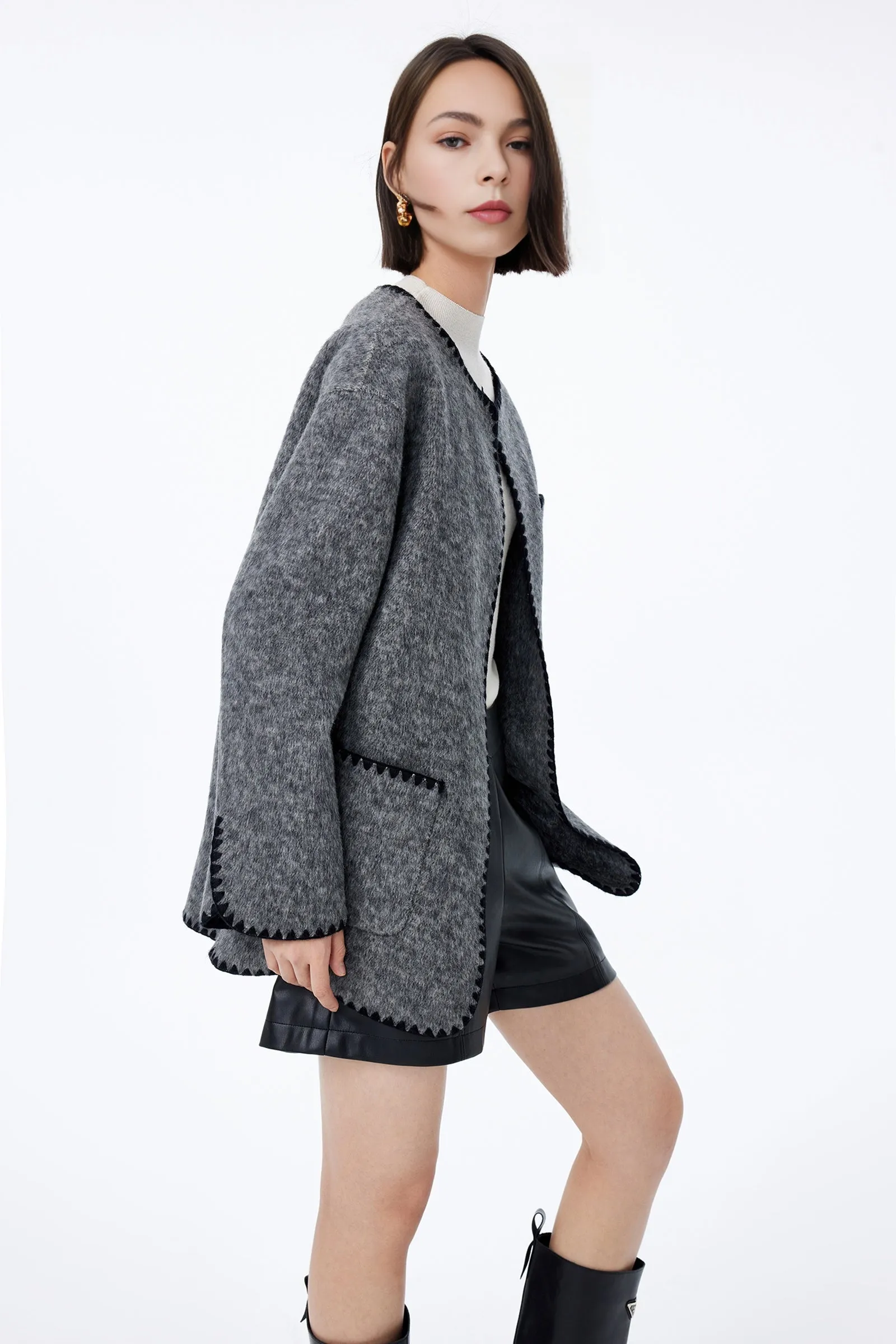 LILY Chanel-Inspired Buttonless Coat