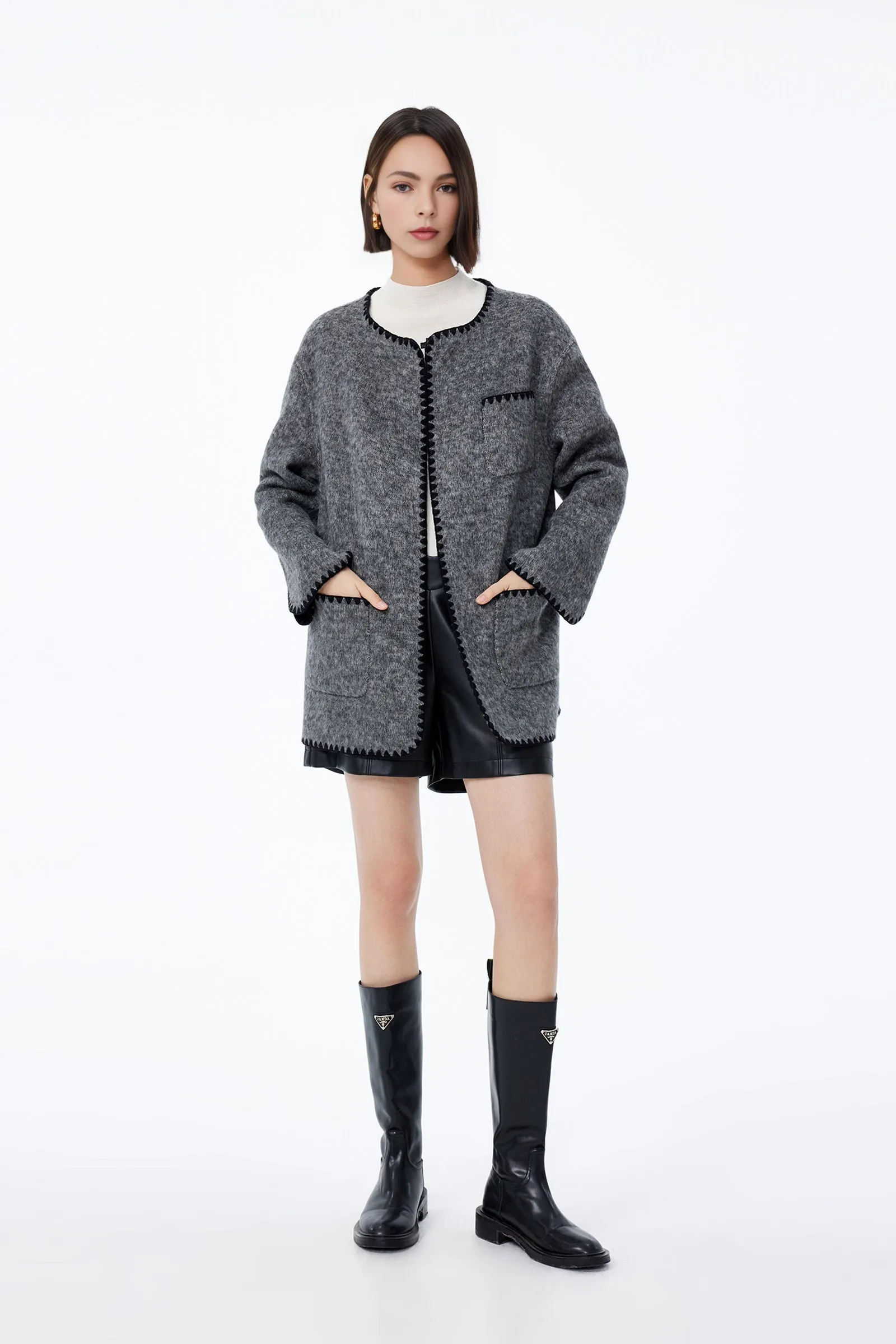 LILY Chanel-Inspired Buttonless Coat