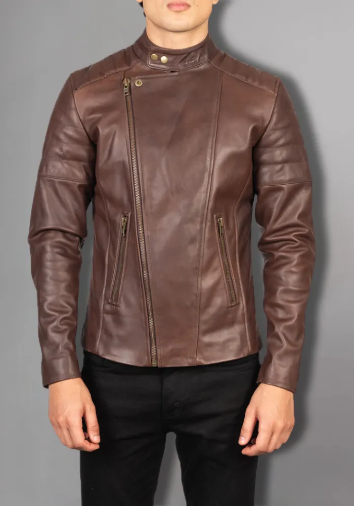 Mens Vintage Biker Leather Jacket