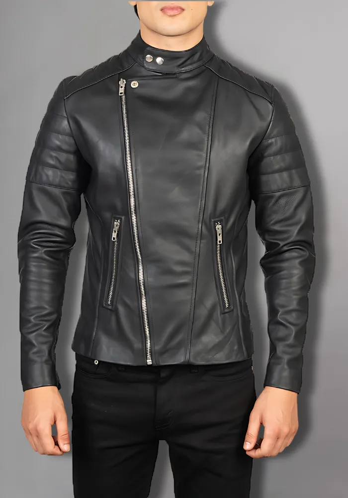 Mens Vintage Biker Leather Jacket