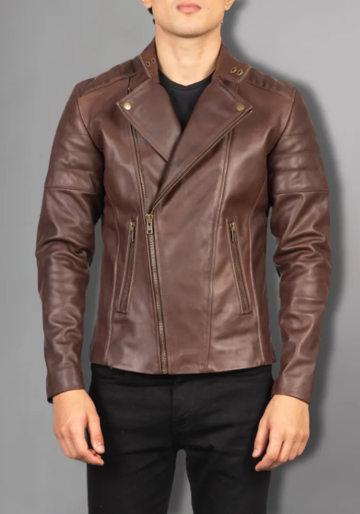 Mens Vintage Biker Leather Jacket