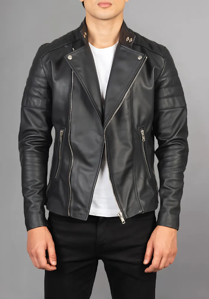 Mens Vintage Biker Leather Jacket