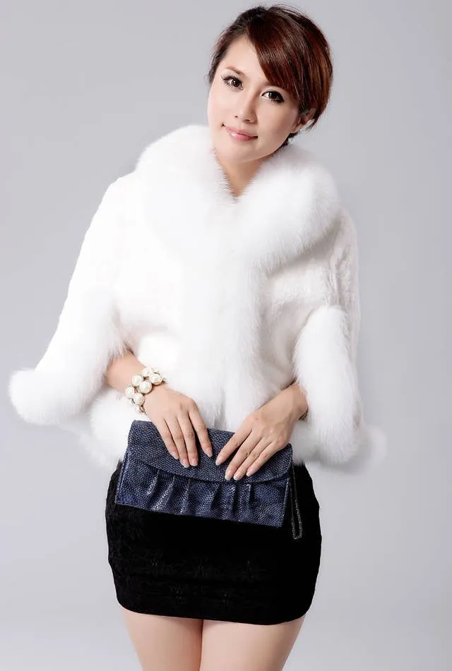 Mink Hair Rex Rabbit Hair Cape Jacket