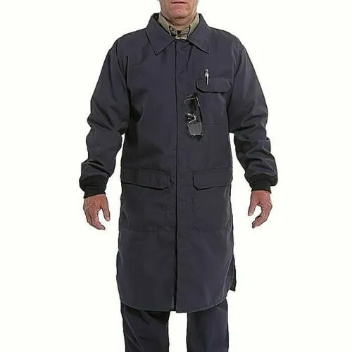 National Safety Apparel LABCR-NB Chemical Resistant FR Lab Coat Navy