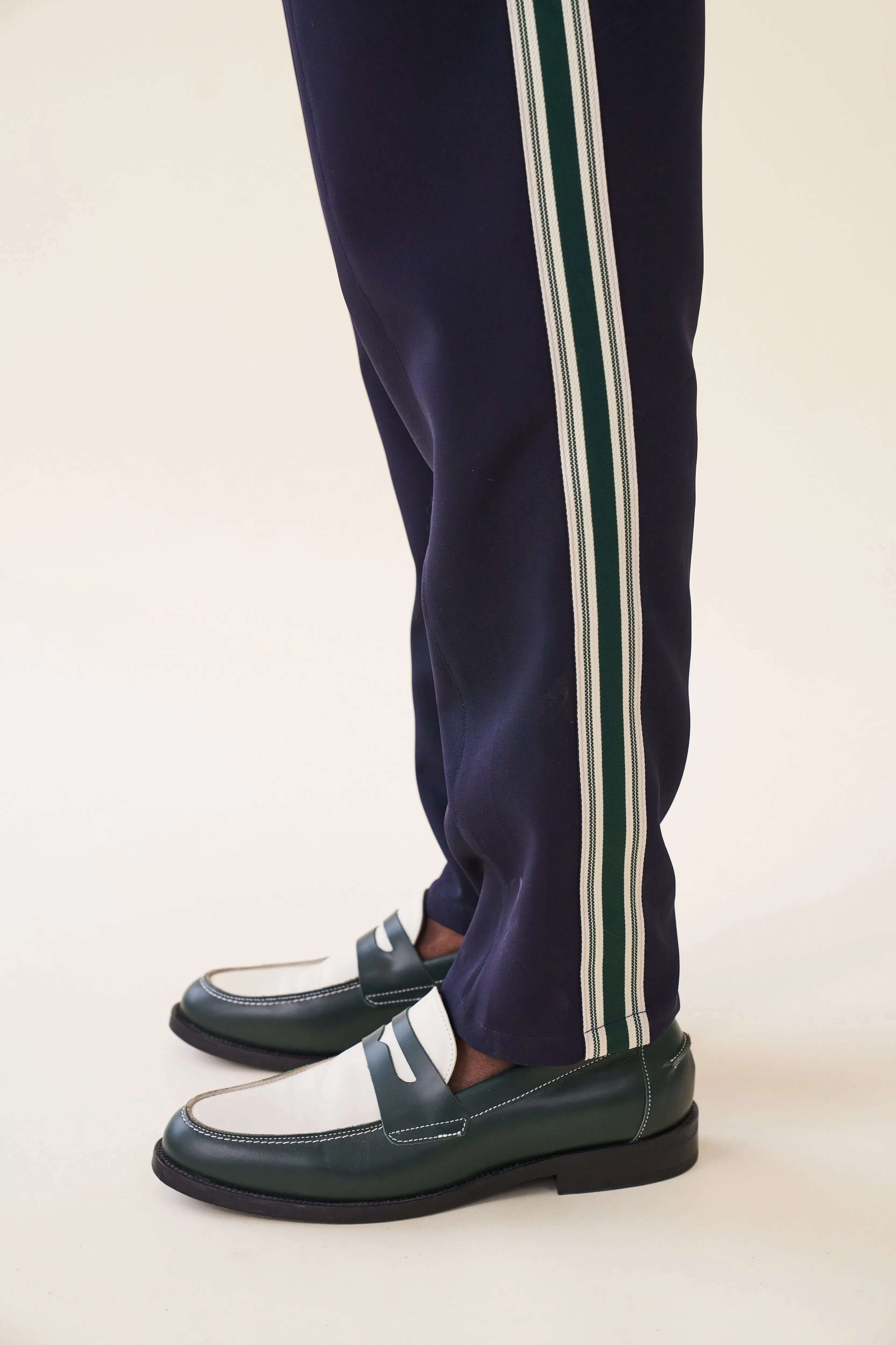 PAULIE NAVY STRIPE TRACKPANTS