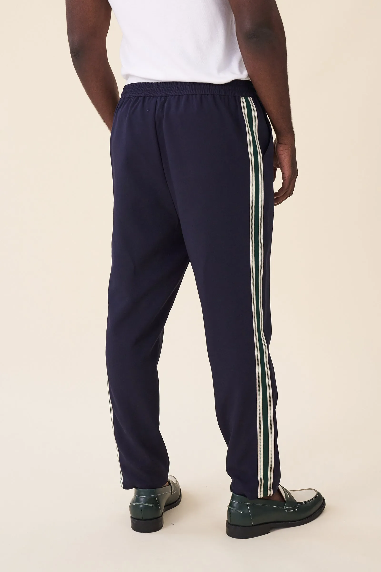 PAULIE NAVY STRIPE TRACKPANTS