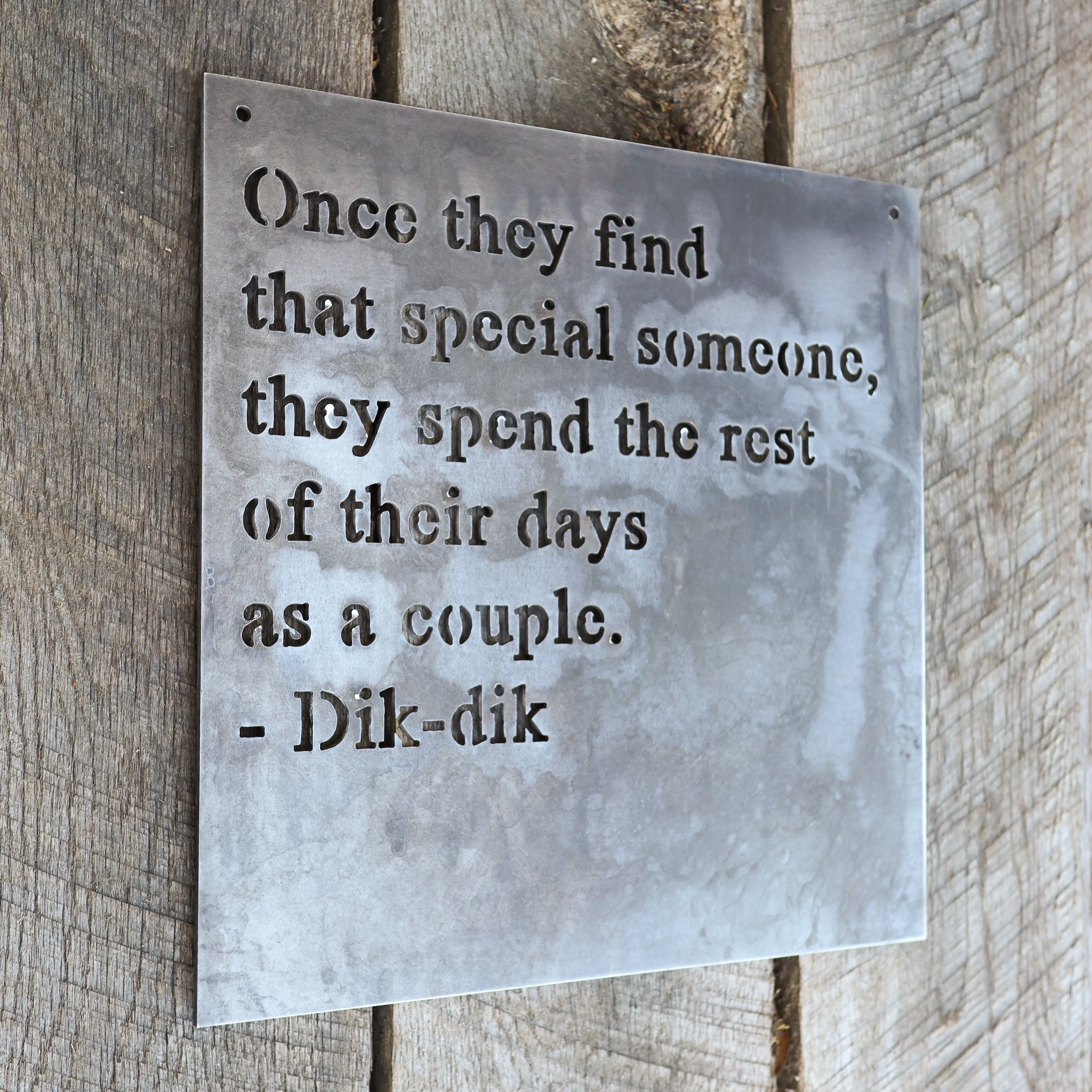 Personalized Gift Quote Wedding Sign - Personalized Metal Rustic Decor - Custom Words Wall Art