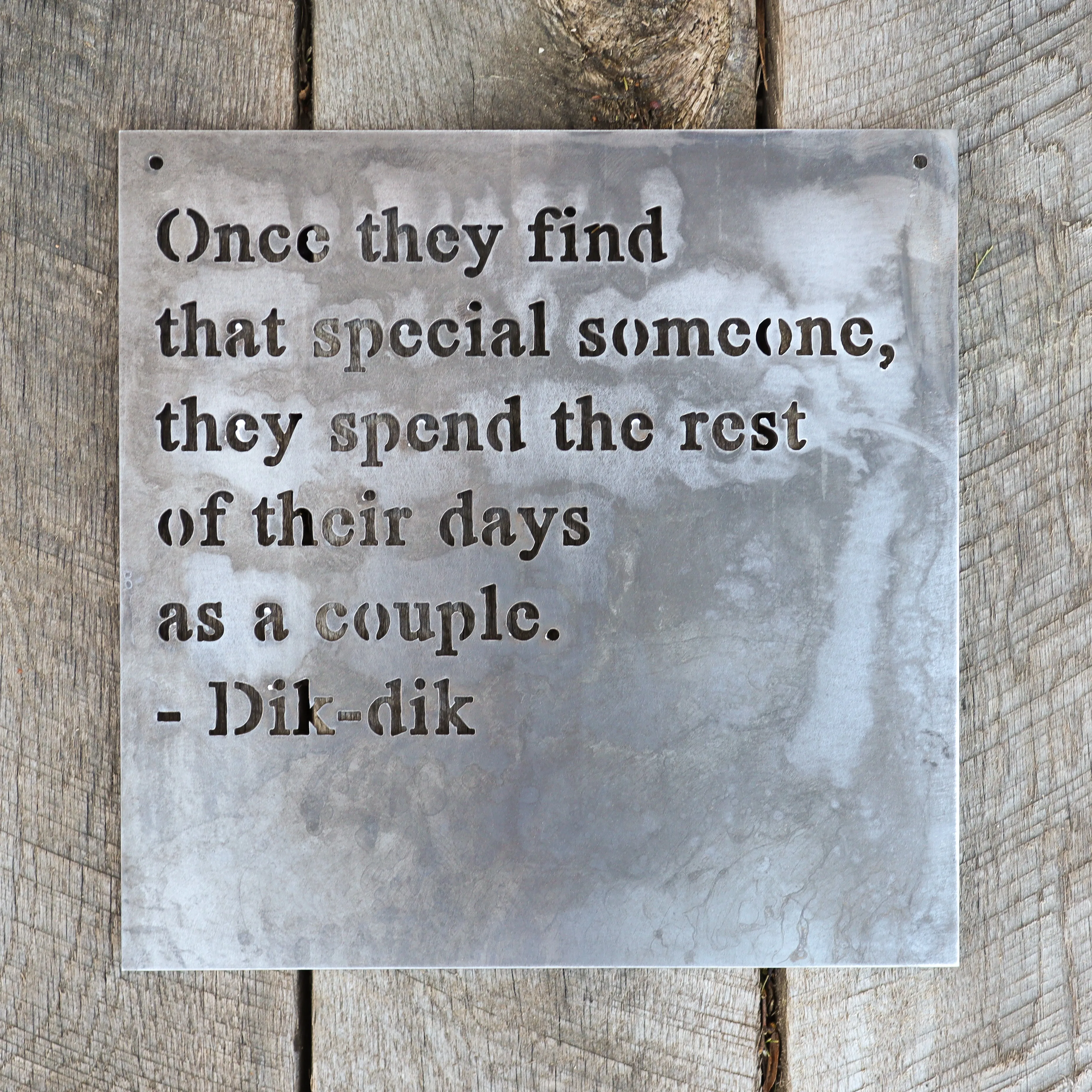 Personalized Gift Quote Wedding Sign - Personalized Metal Rustic Decor - Custom Words Wall Art