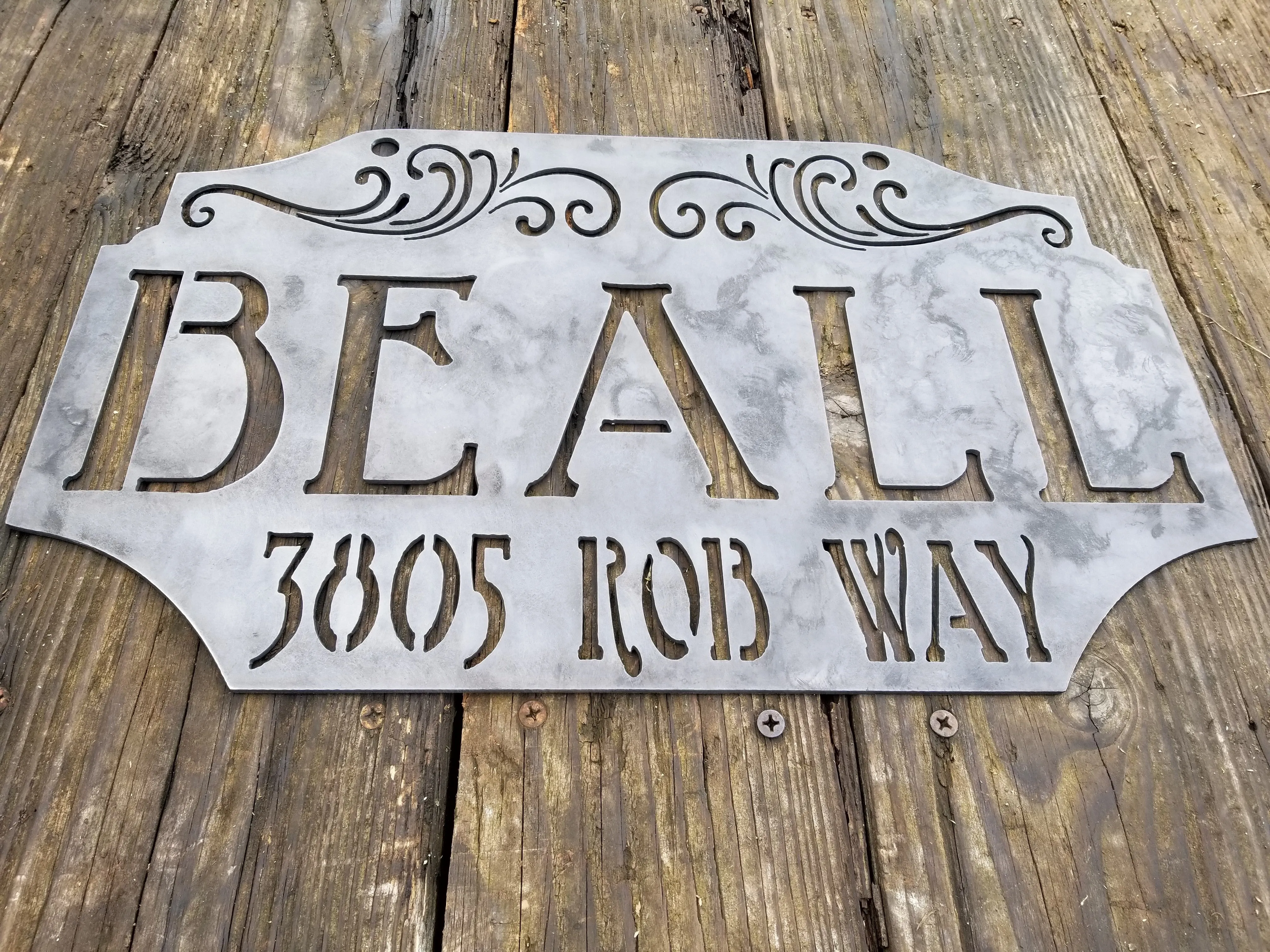 Personalized Hanging Metal Address Sign - Custom Business Sign - House Numbers Sign - Welcome - Farmhouse Sign