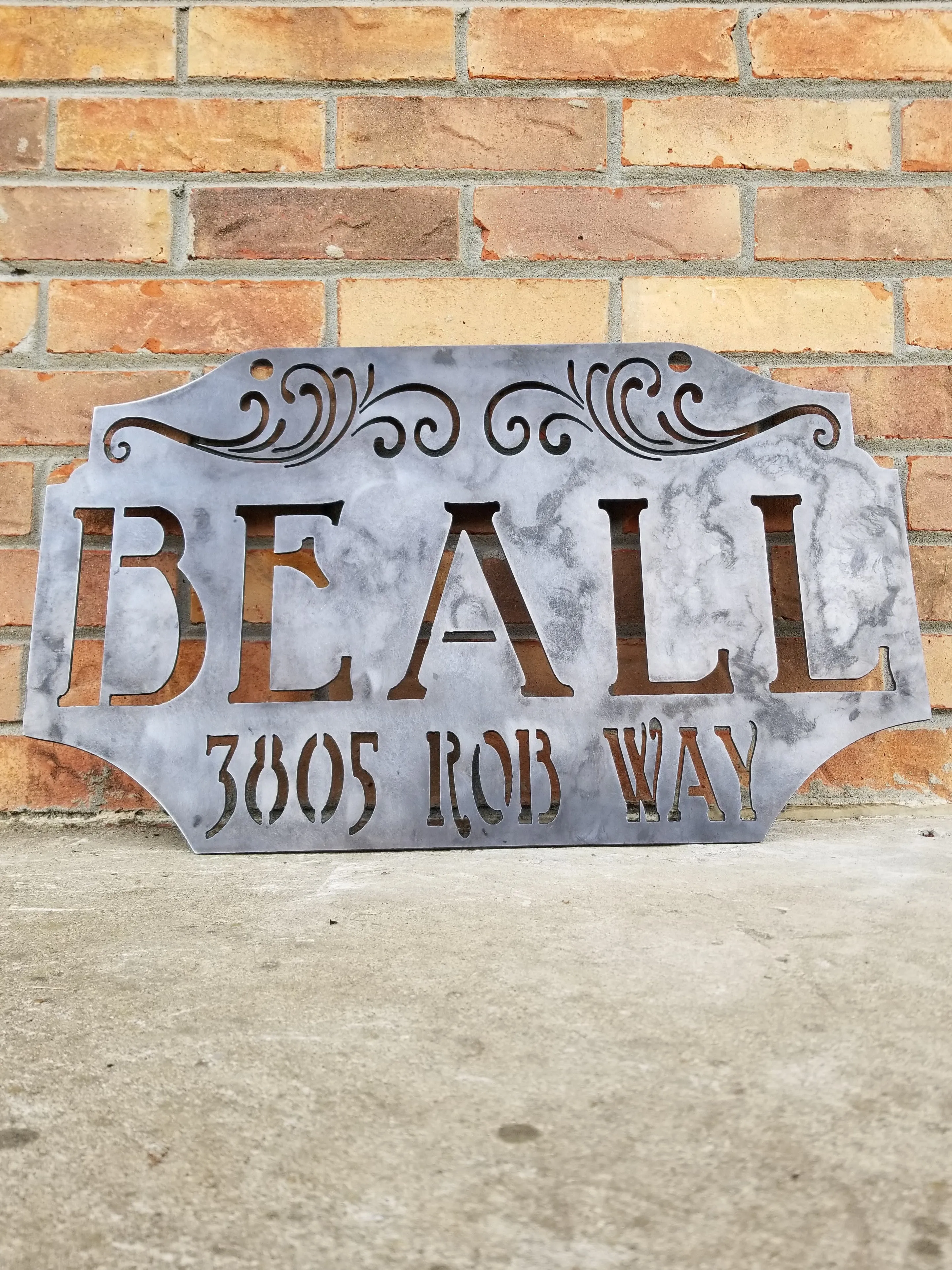 Personalized Hanging Metal Address Sign - Custom Business Sign - House Numbers Sign - Welcome - Farmhouse Sign