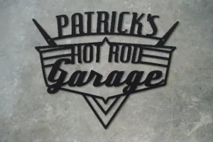 Personalized Hot Rod Garage Sign - Vintage Retro Wall Art, Drag Racing, Rat Rod Roadster Decor, Man Cave Signs, Personalized Metal Signs