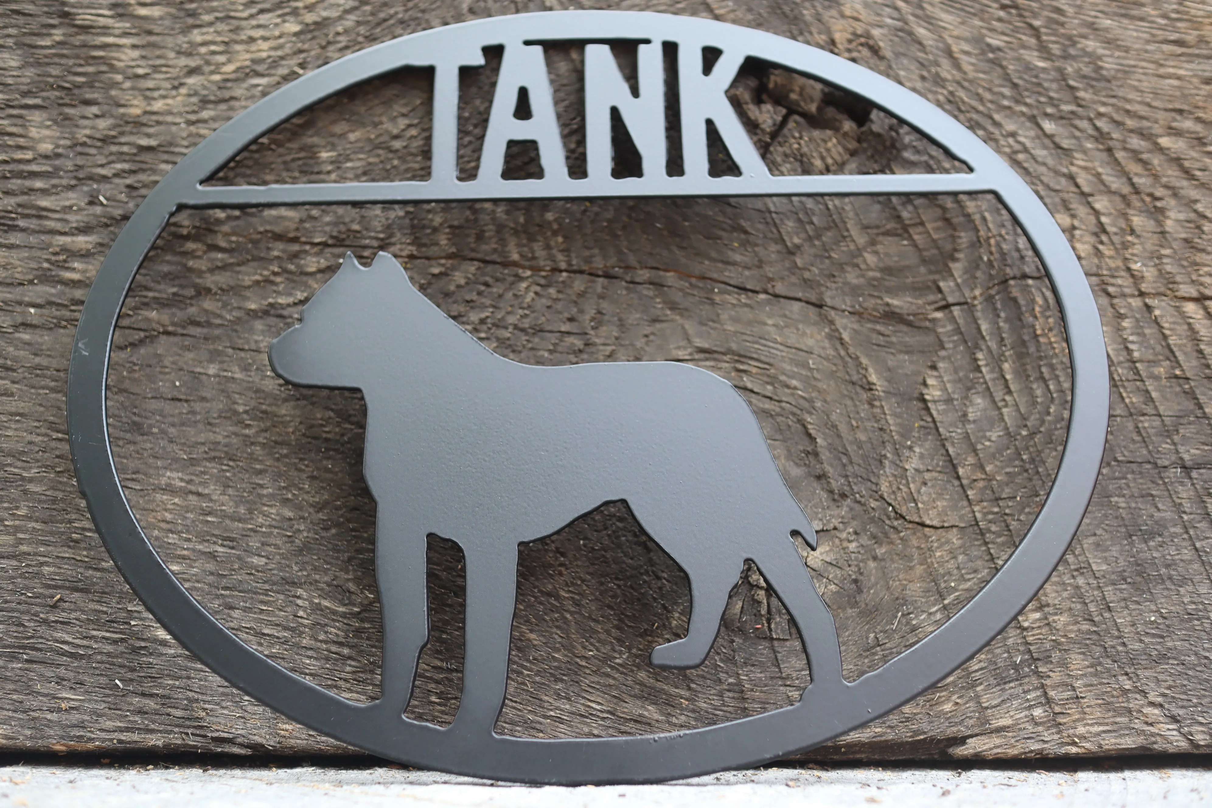 Pitbull Personalized Metal Dog Sign - Metal Dog Sign - Custom Pet Name Sign