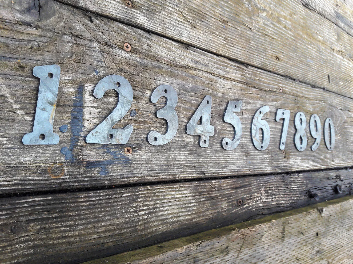 Raw Metal House Address Numbers - Individual Numbers for House or Business