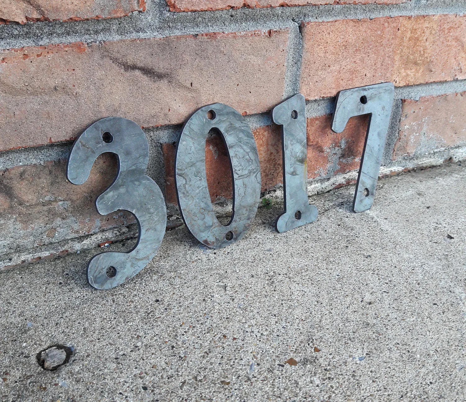 Raw Metal House Address Numbers - Individual Numbers for House or Business