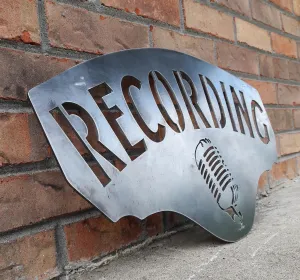 Recording Studio Metal Sign- Personalized Home Decor, Garage Sign, Man Cave Signs