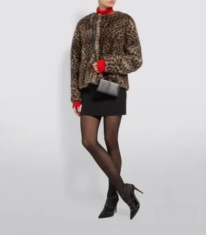 Sara Leopard Short Mink Coat