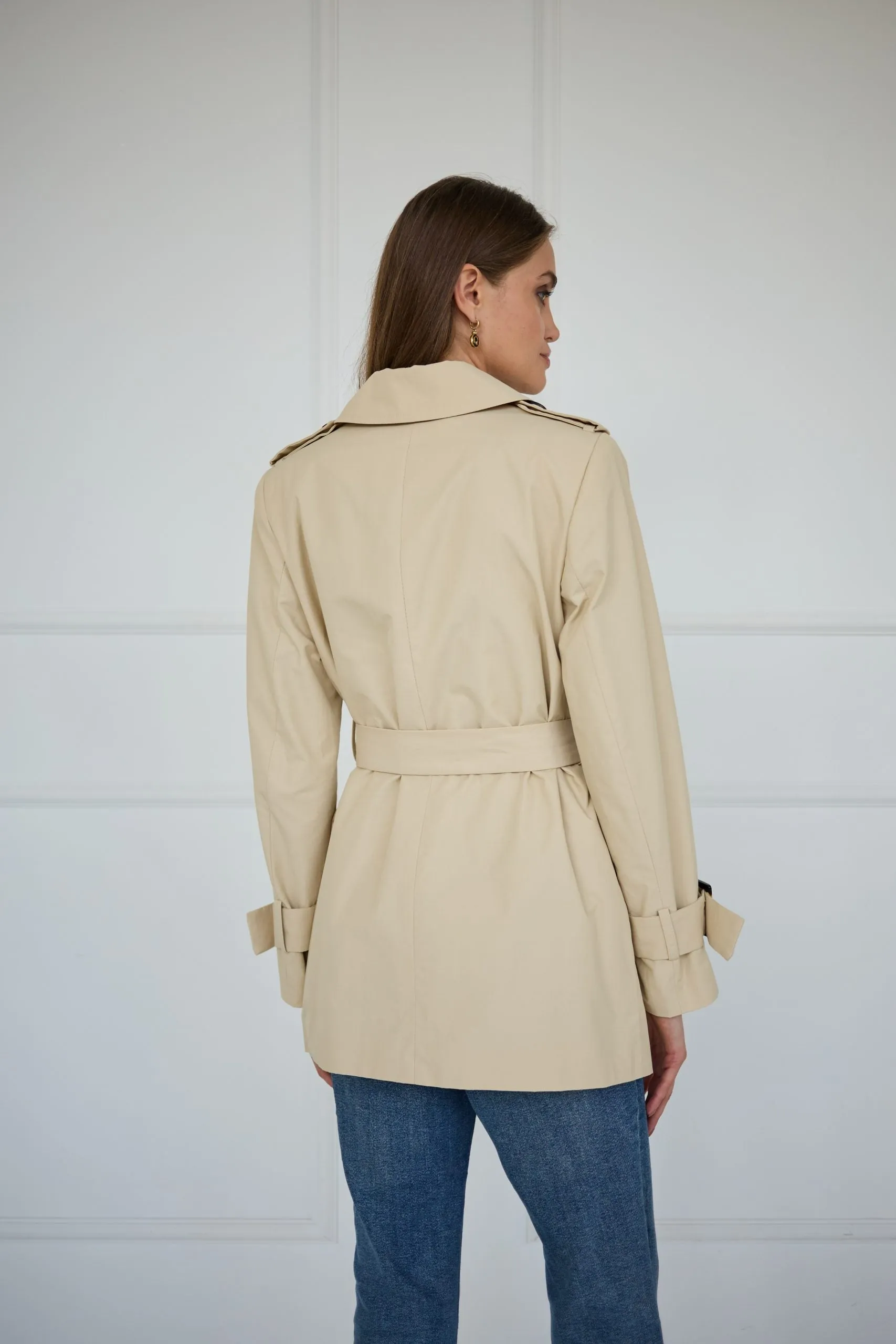 Short Trench Coat Light Beige