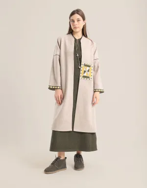 Short wool blend coat with side pockets