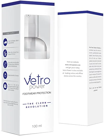 Vetro Power Shoe Protector Spray Long Lasting Water Stain Protection All Types