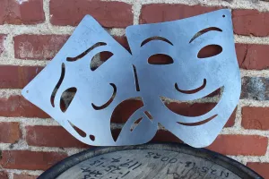 Vintage Metal Drama Face Masks - Retro Home Theater Decor - Vintage Cinema Wall Art - Art Deco Decor