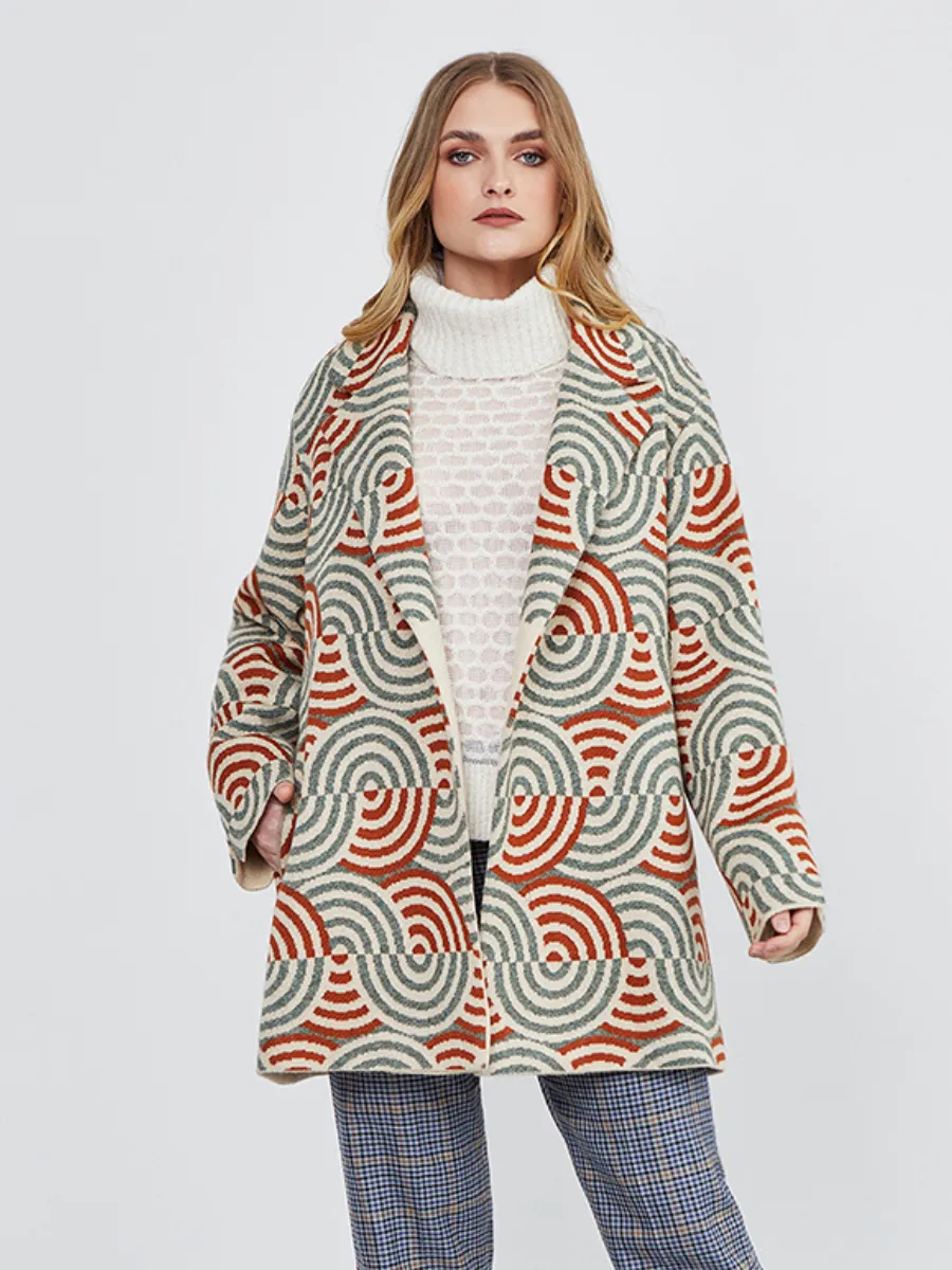 Women's Oversized Short Coat in Alpaca Wool Blend