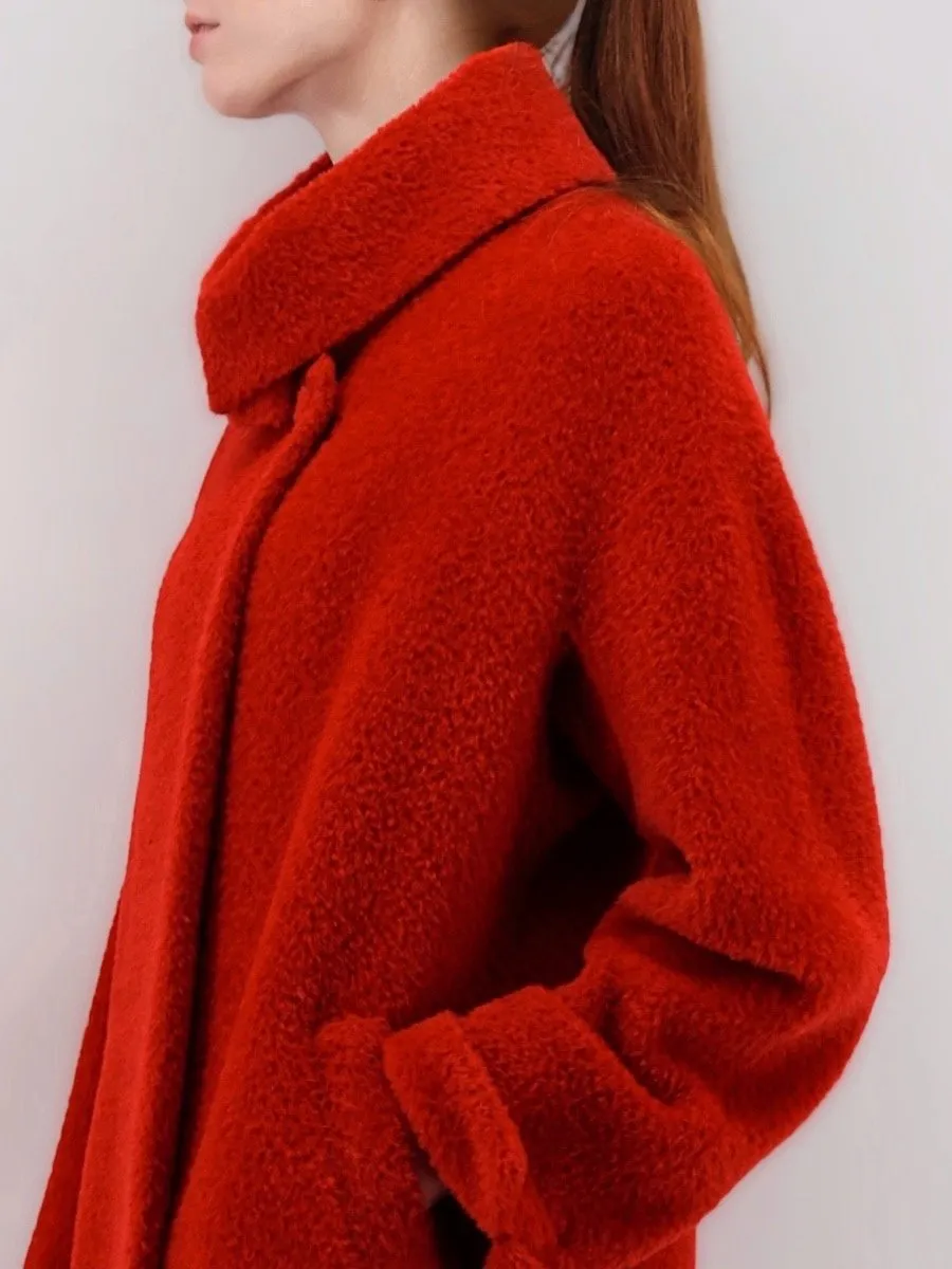 Women's Short Coat in Alpaca Wool Blend