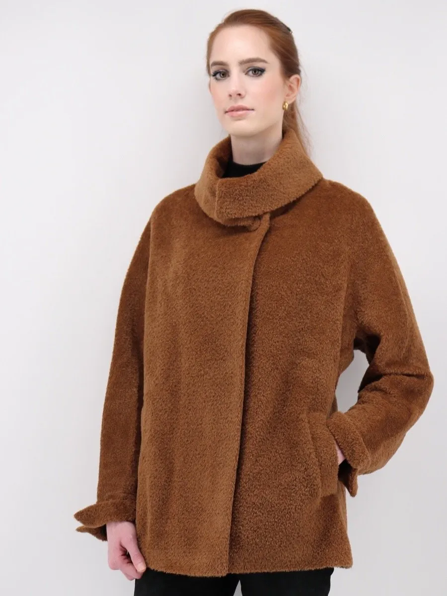 Women's Short Coat in Alpaca Wool Blend