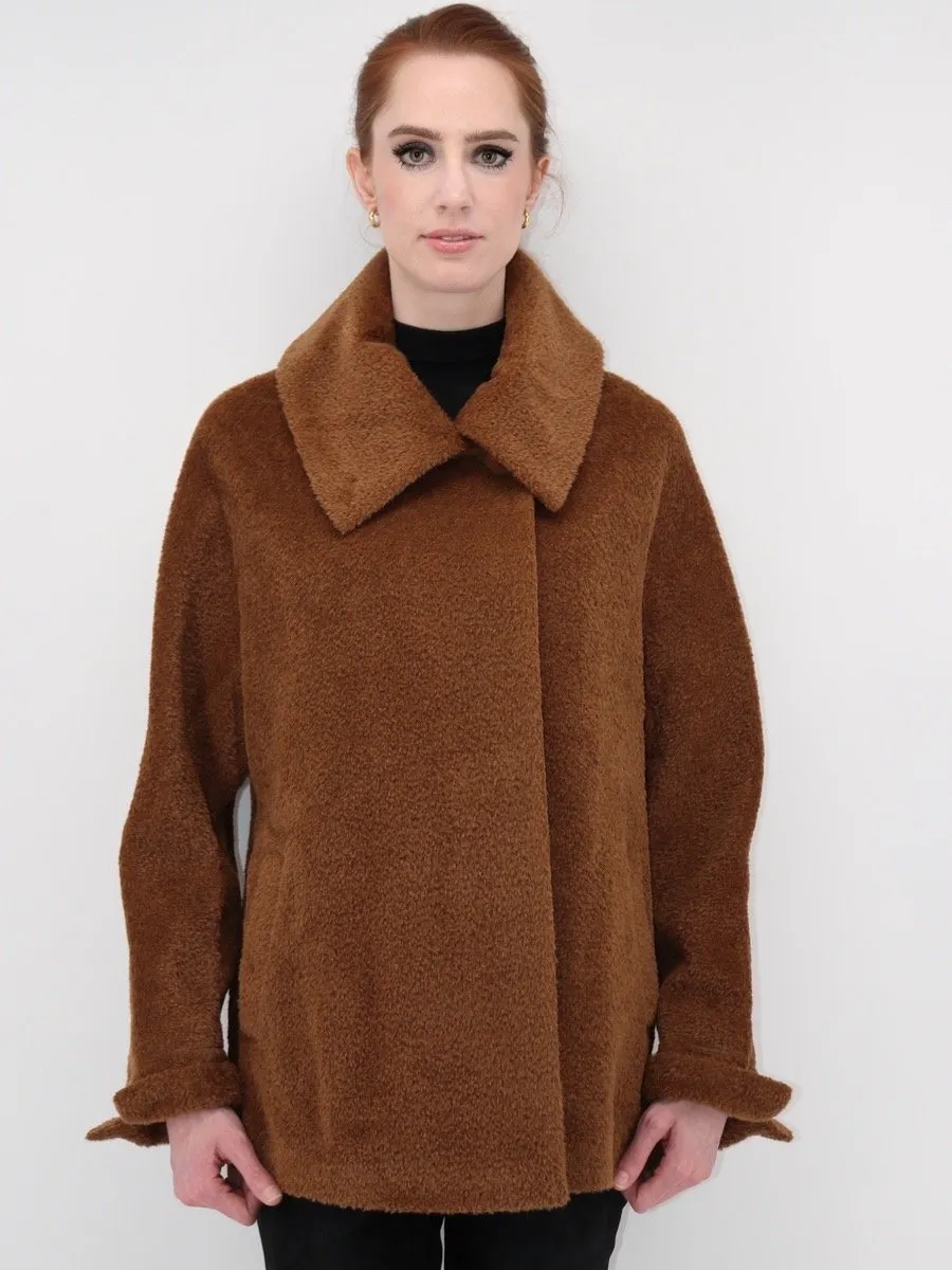 Women's Short Coat in Alpaca Wool Blend